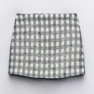 Zara Tweed Checkered Skort